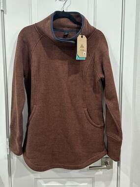 prAna Tri Thermal Threads Tunic Women's Cowl Neck Pullover in Umber